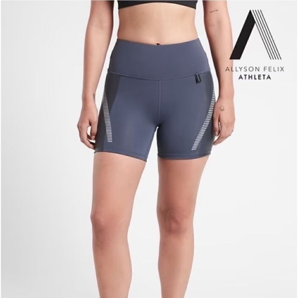 Athleta x Allyson Felix Womens Legend Shortie Bike Short Blue Size XS 980382-01